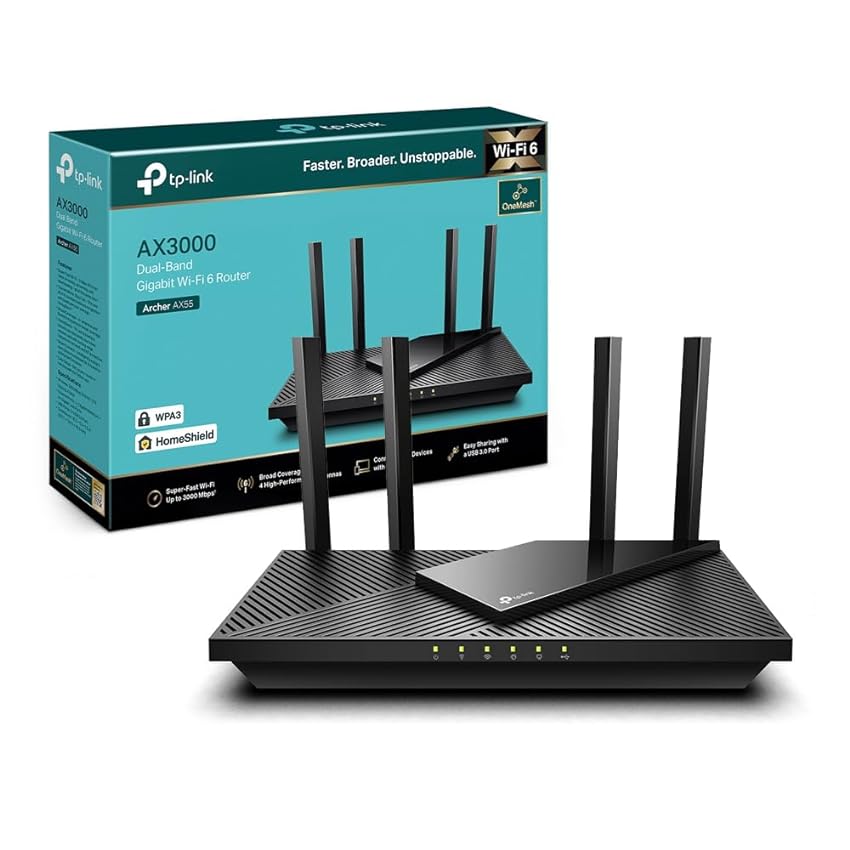 TP-Link Archer Ax55 Router Wifi 6 Dual-Band Ax 3000 Mbps TP-Link Archer Ax55 Router Wifi 6 Dual-Band Ax 3000 Mbps