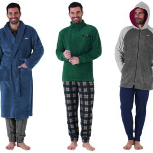 Pigiama UOMO invernale CORAL fleece vestaglia KAREL manica lunga PILE 10 colori