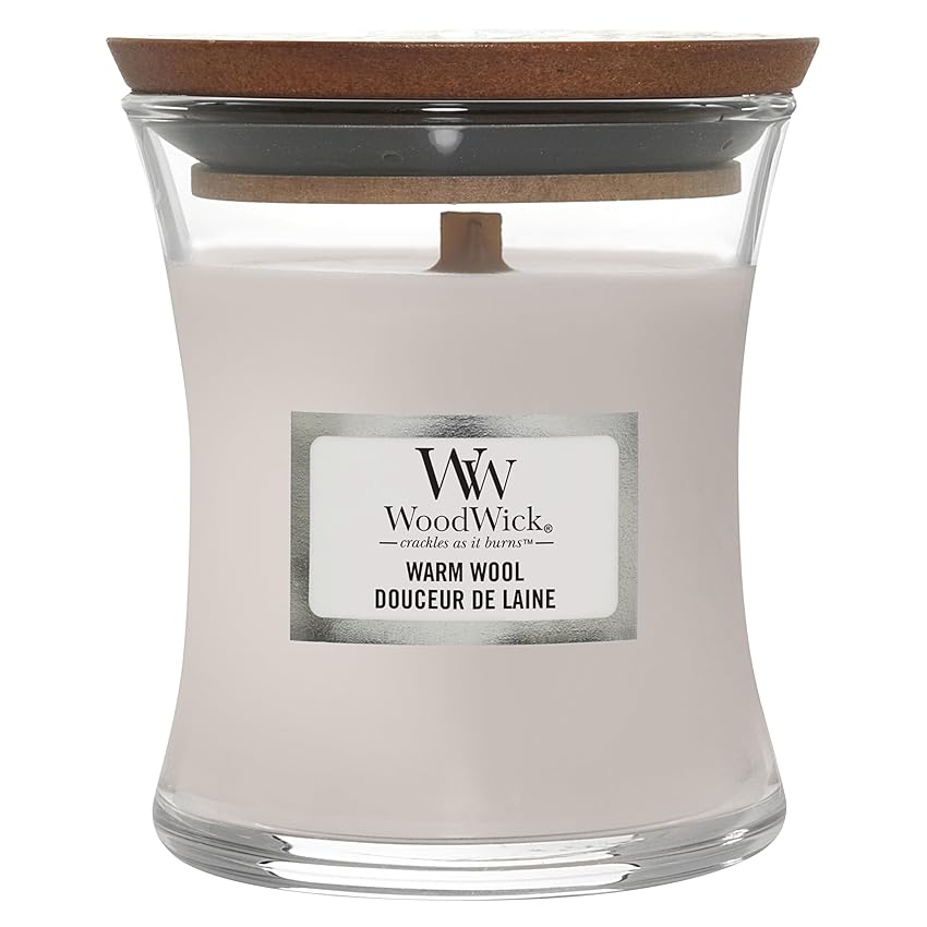 WoodWick Candela profumata con stoppino scoppiettante | Candela a clessidra piccola WoodWick Candela profumata con stoppino scoppiettante | Candela a clessidra piccola