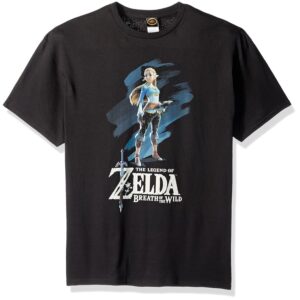 Nintendo - Maglietta da Uomo Breath of The Wild Zelda Paint - Nero