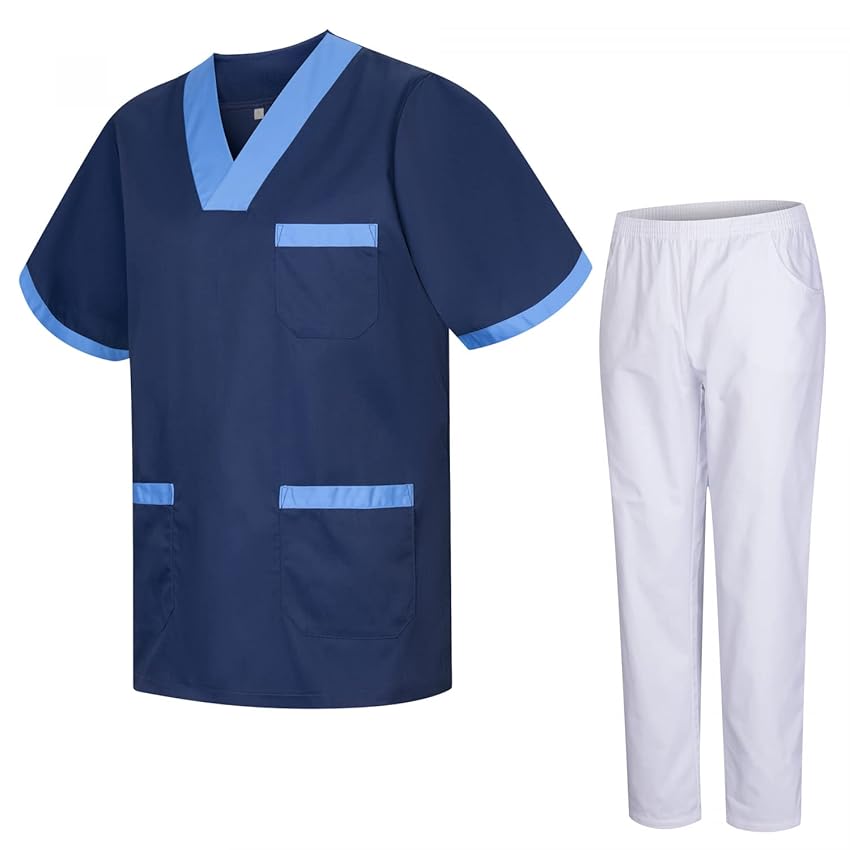 MISEMIYA - Uniformi Unisex Set Camice – Uniforme Medica con Maglia e Pantaloni Uniformi