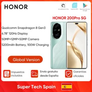 Versione globale Honor 200 Pro 5G SmartPhone Snapdragon 8 Gen 3 6.78 "120Hz schermo