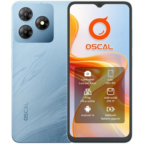 OSCAL Flat 2C Smartphone 2025 Android 14 64GB+6GB 2TB-TF