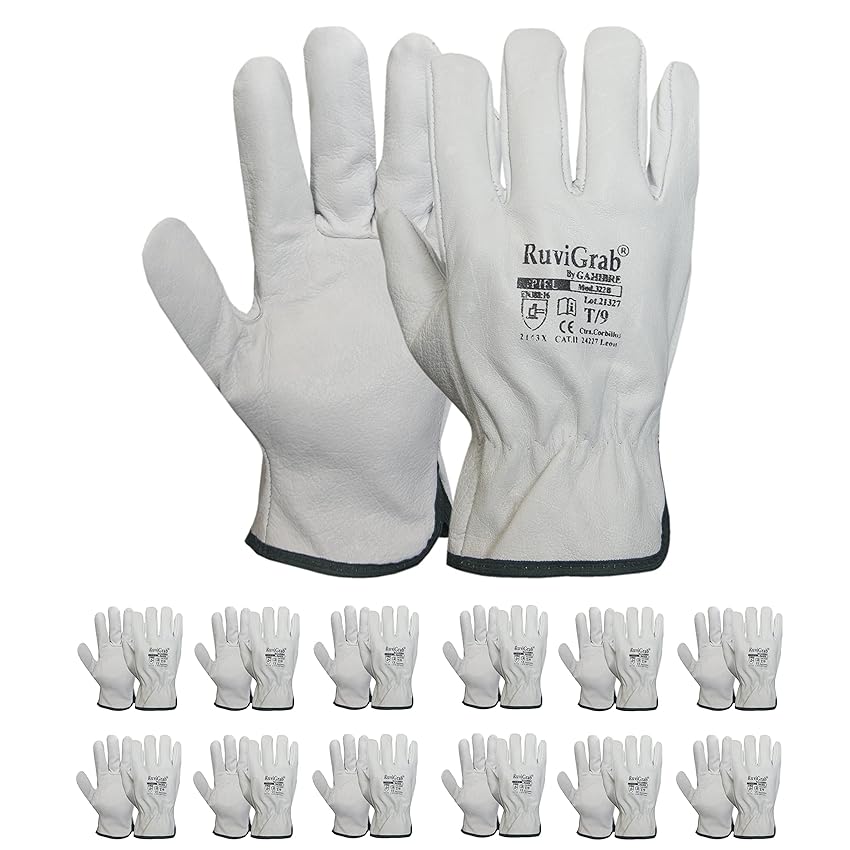 Ruvigrab - Guanto da Lavoro in Pelle di Fiore Naturale - Guanti da Giardinaggio Ruvigrab - Guanto da Lavoro in Pelle di Fiore Naturale - Guanti da Giardinaggio