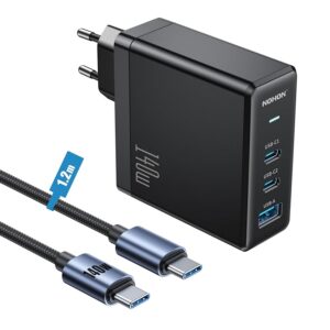 NOHON 140W Caricatore USB C Rapido Caricabatterie: PD 3.0 GaN Alimentatore con 140W