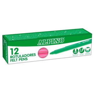 Alpino - Astuccio 12 pennarelli stand. Rosa | Pennarelli lavabili per bambini | Pennarelli