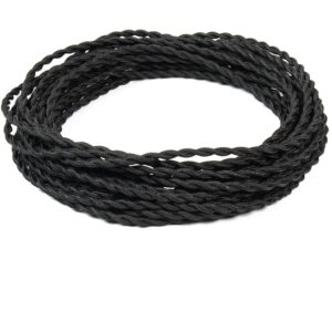 FANTON cavo elettrico tessile colore nero treccia seta 10mt 3G0