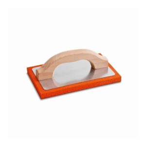 Nespoli Frattazzo Spugna Arancio Manico Legno 14x21 cm