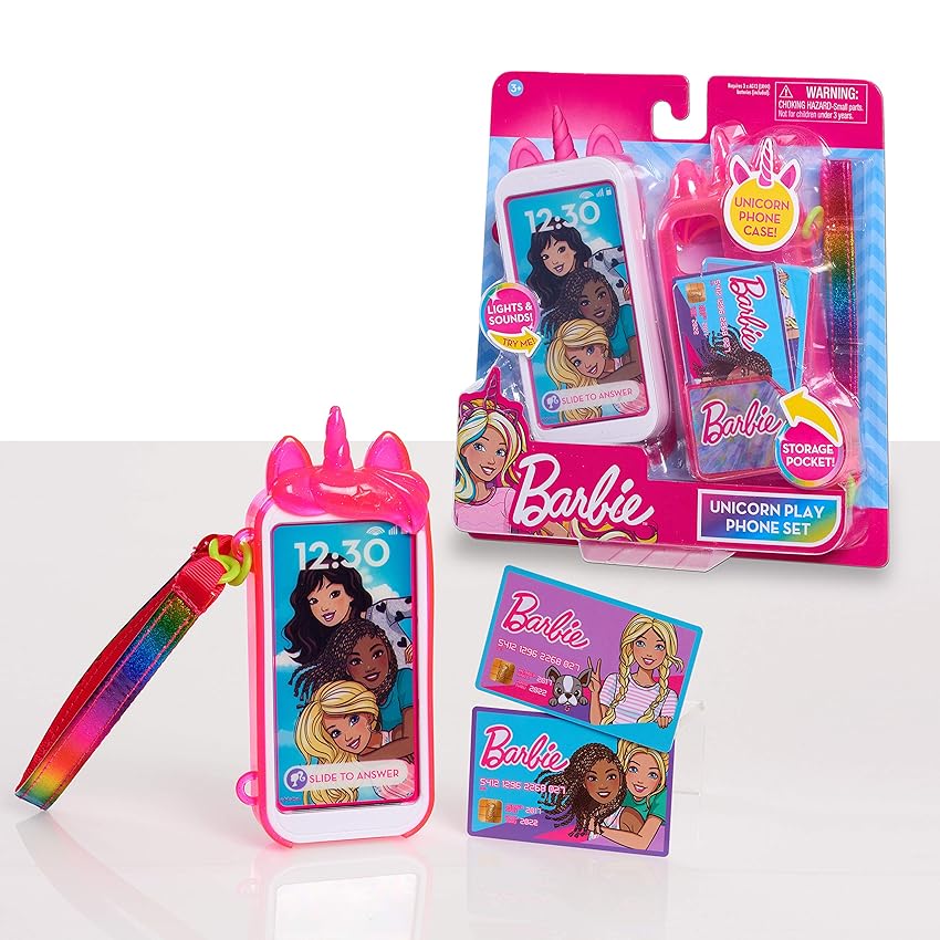 Set di cellulare giocattolo di Barbie Unicorn con luci e suoni Set di cellulare giocattolo di Barbie Unicorn con luci e suoni