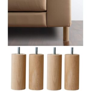 IPEA Piedini in Legno Grezzo per Mobili e Divani Alti 180 mm – Set di 4 Piedi per Armadi