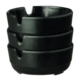 Aps 576 Set di 3 posacenere in melamina nera