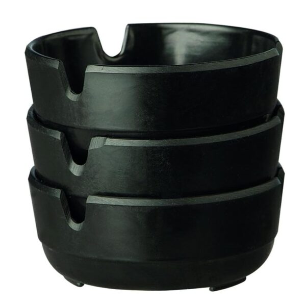 Aps 576 Set di 3 posacenere in melamina nera
