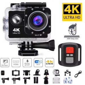 4K Action Camera 1080P/30FPS WiFi 2.0 "170D Subacquea Impermeabile Casco Videocamera