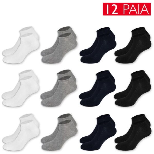 Set 12 Paia Calzini Fantasmini Uomo Donna Corti Mini Calze Cotone Pedulini VEQUE