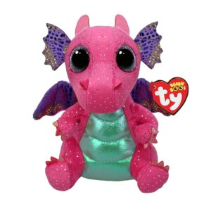 Ty Beanie Boos - Spitfire il Draghetto Rosa con Occhi Lilla Grandi e Glitter