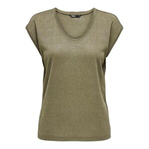 Only Onlsilvery S/S V Neck Lurex Top Jrs Noos