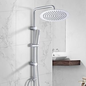 Görbach Colonna Doccia Acciaio Inox Senza Miscelatore Fori Muro Regolabili Colonna