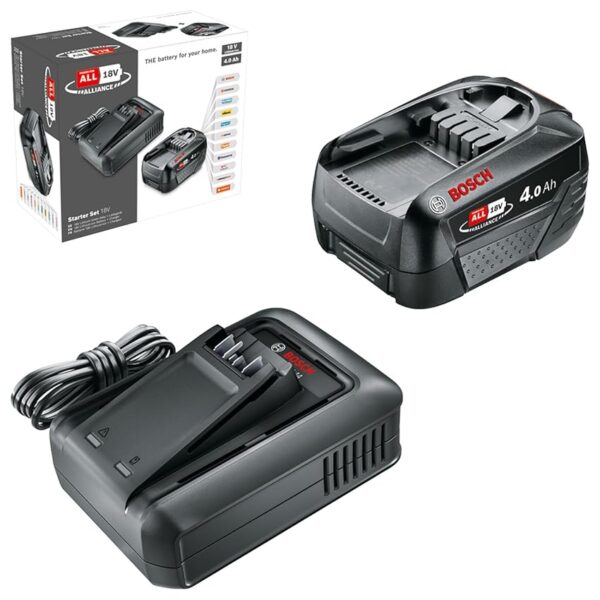 Bosch batteria e caricabatteria rapido Starter Set 18V (1 batteria al litio da 4