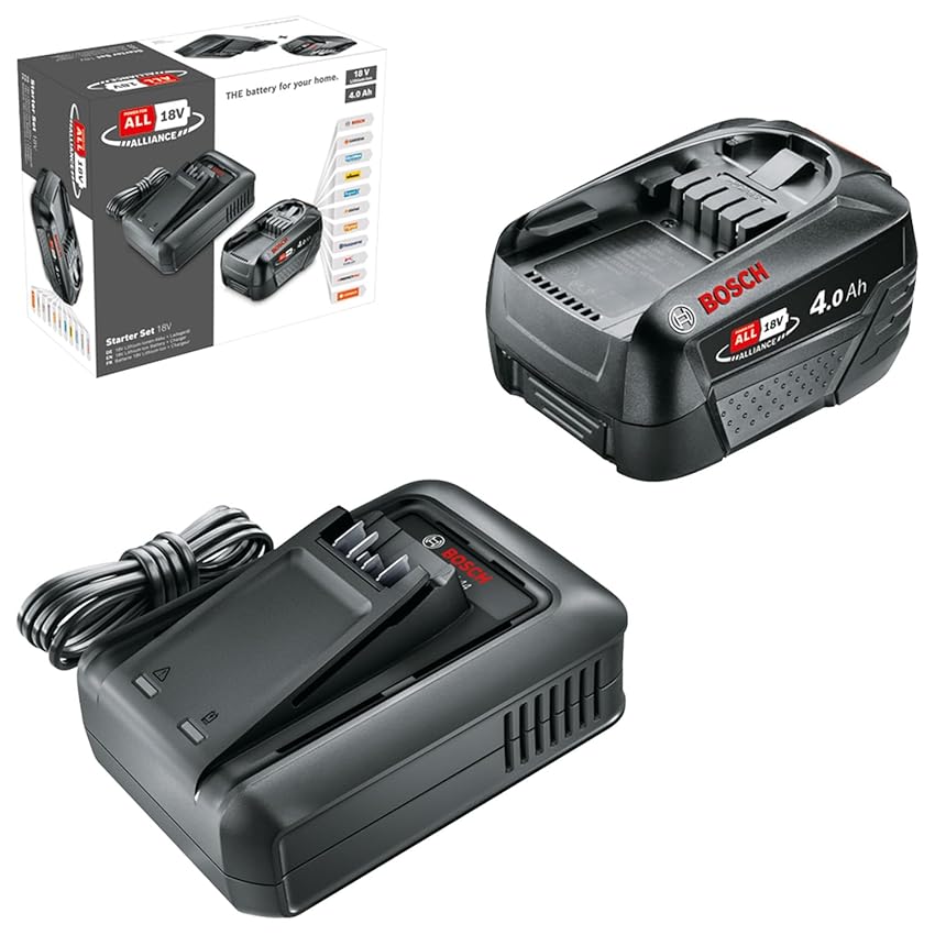 Bosch batteria e caricabatteria rapido Starter Set 18V (1 batteria al litio da 4 Bosch batteria e caricabatteria rapido Starter Set 18V (1 batteria al litio da 4