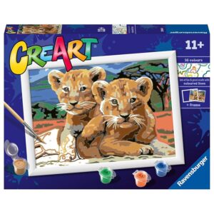 Ravensburger - Creart Serie D Cuccioli Di Leone | Kit Pittura Bambini | Dipingere