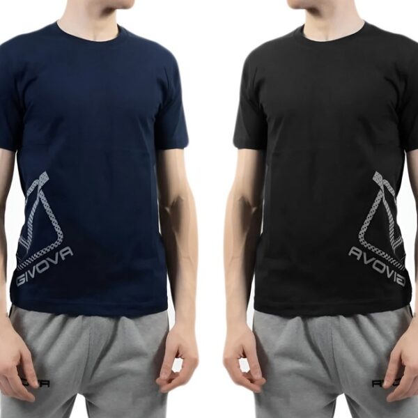 Set 2 T-shirt GIVOVA Maglia Uomo Mezza Manica 100% Cotone Slim Maniche Corte