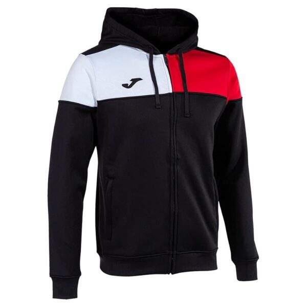 Joma Giacca con cappuccio uomo Crew V nero rosso bianco