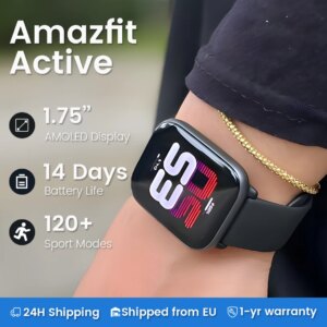 Amazfit Active 42mm 14 giorni di durata della batteria 1.75 ''AMOLOED Screen 120 +