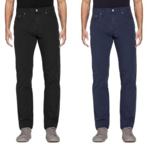 Set 2 Pezzi Pantaloni Uomo Cotone Leggero Jeans 5 Tasche Elasticizzato VEQUE