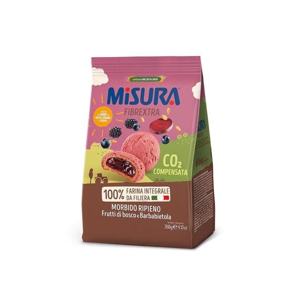 Misura Frollino Integrale Fibrextra | Con farcitura ai Frutti di bosco e Barbabietola