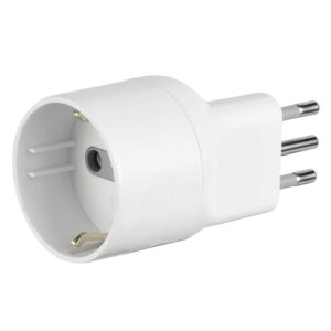 Electraline 71020 Adattatore Disassata Salvaspazio da Schuko a Spina Piccola Italiana 10A