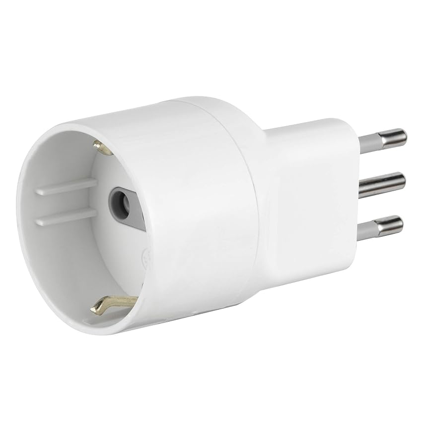 Electraline 71020 Adattatore Disassata Salvaspazio da Schuko a Spina Piccola Italiana 10A Electraline 71020 Adattatore Disassata Salvaspazio da Schuko a Spina Piccola Italiana 10A