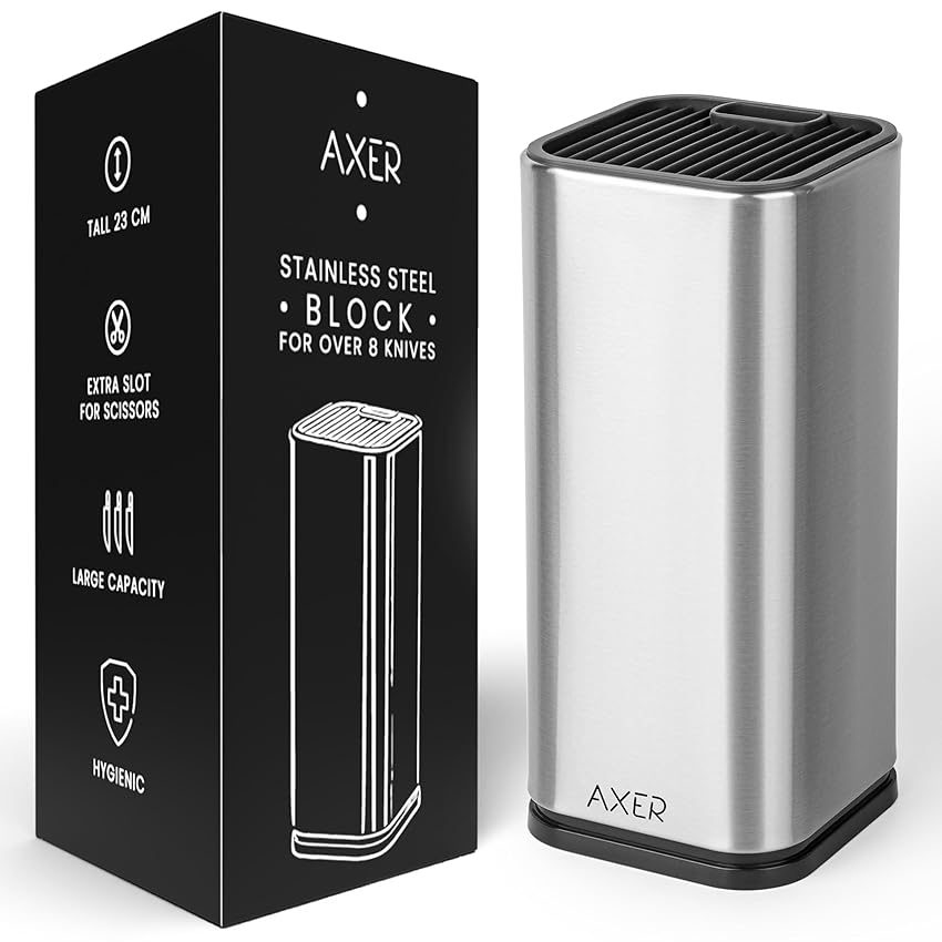 Axer Ceppo Coltelli da Cucina Vuoto - Porta Coltelli Cucina per Oltre 8 Coltelli Axer Ceppo Coltelli da Cucina Vuoto - Porta Coltelli Cucina per Oltre 8 Coltelli