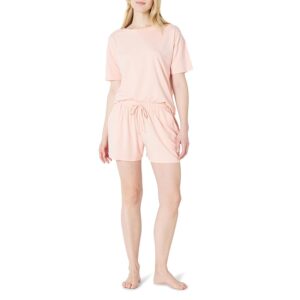 Amazon Essentials Completo Notte con T-Shirt Maniche Corte In Morbido Misto Cotone e Shorts Donna