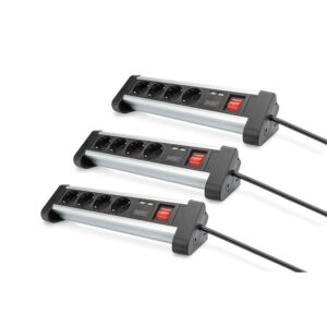 DIGITUS DA-70614 - Presa multipla con USB - 3 pezzi - 2x porta USB (USB)