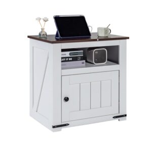 VEVOR Tavolino da Salotto in Stile Fattoria 610 x 457 x 608 mm Comodino da Casa con Porte USB e Prese