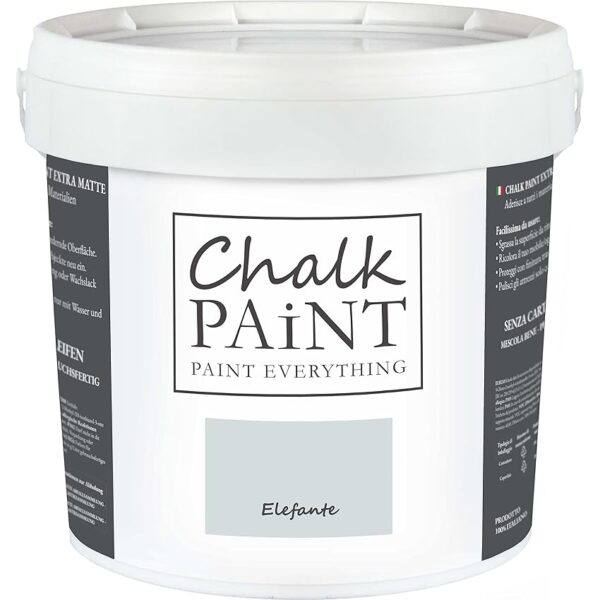 CHALK PAINT Everything Elefante 5 Litri - SENZA CARTEGGIARE Colora Facilmente Tutti i Materiali