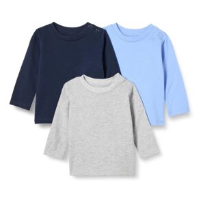 Amazon Essentials T-Shirt A Maniche Lunghe in Cotone 100% vestibilità Comoda Unisex Bambini e Ragazzi