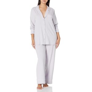 Amazon Essentials Camicia a Maniche Lunghe in Modal di Cotone e Pigiama a Tutta Lunghezza Donna