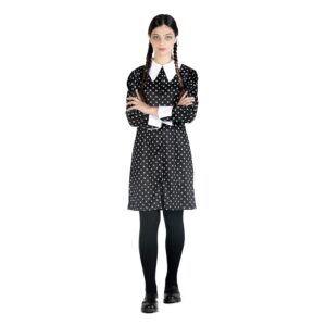 Ciao- mercoledì Addams Vestito Costume Travestimento Bambina Ragazza Originale Wednesday (Taglia S)