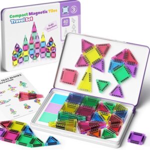 viaggio mattonelle magnetiche Giocattoli | 40 pezzi mini di blocchi magnetici da viaggio