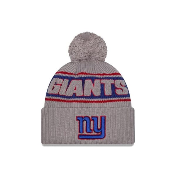 New Era New York Giants NFL 2024 Sideline Sport Knit Grigio Berretto con Pompon