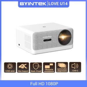 BYINTEK LOVE U14 Proiettore 4K Full HD 1080P Smart Bluetooth WiFi 6 supportato 1250ANSI