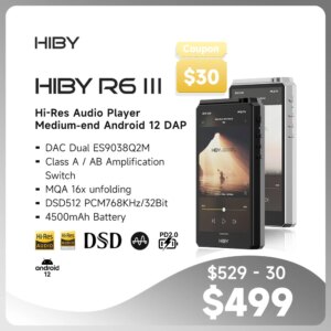 HiBy R6 Gen III / R6 Gen 3 Android12 Lettore musicale HiFi MP3 Bluetooth Audio USB