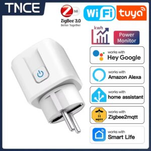 TNCE TUYA Smart Plug WiFi o Zigbee3.0 Presa EU 16A/20A Monitor di alimentazione Funzione