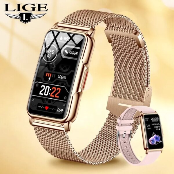 LIGE Smart Watch donna Full Touch Screen Bluetooth Call IP67 impermeabile sport Fitness
