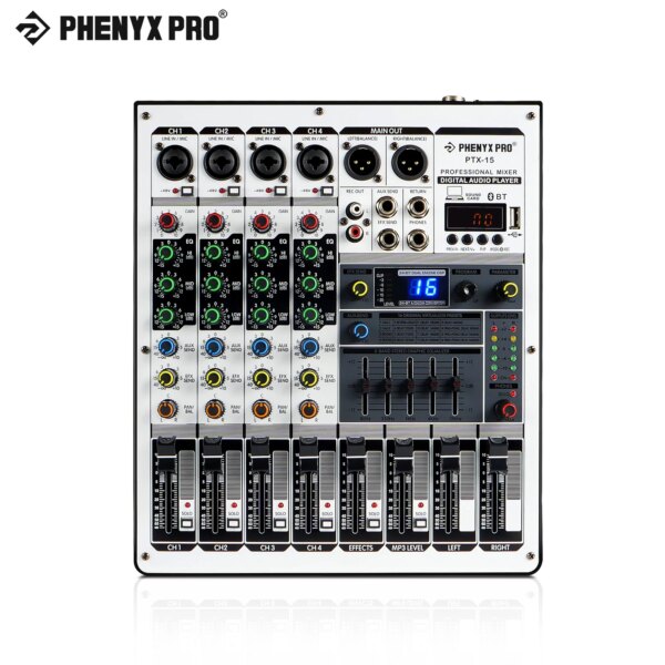 PHENYX PRO PTX-15 4 canali Bluetooth compatibile Console di missaggio ingresso USB