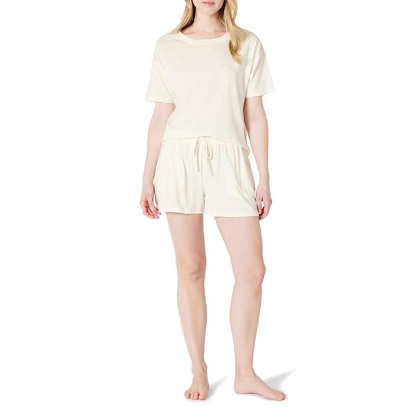 Amazon Essentials Completo Notte con T-Shirt Maniche Corte In Morbido Misto Cotone e Shorts Donna