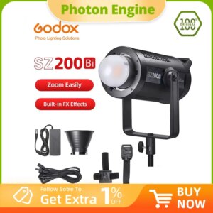 Prevendita Godox SZ200Bi SZ200 Bi 200W 2800-6500K Luce video LED bicolore per fotografia dal vivo
