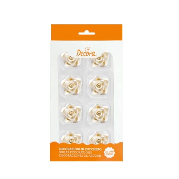 Decora 0500371 Confezione da 8 Rose Medie Bianca