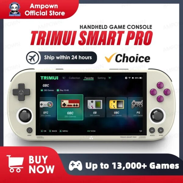 Trimui Smart Pro Console di gioco portatile Schermo IPS da 4.96'' Sistema Linux Joystick